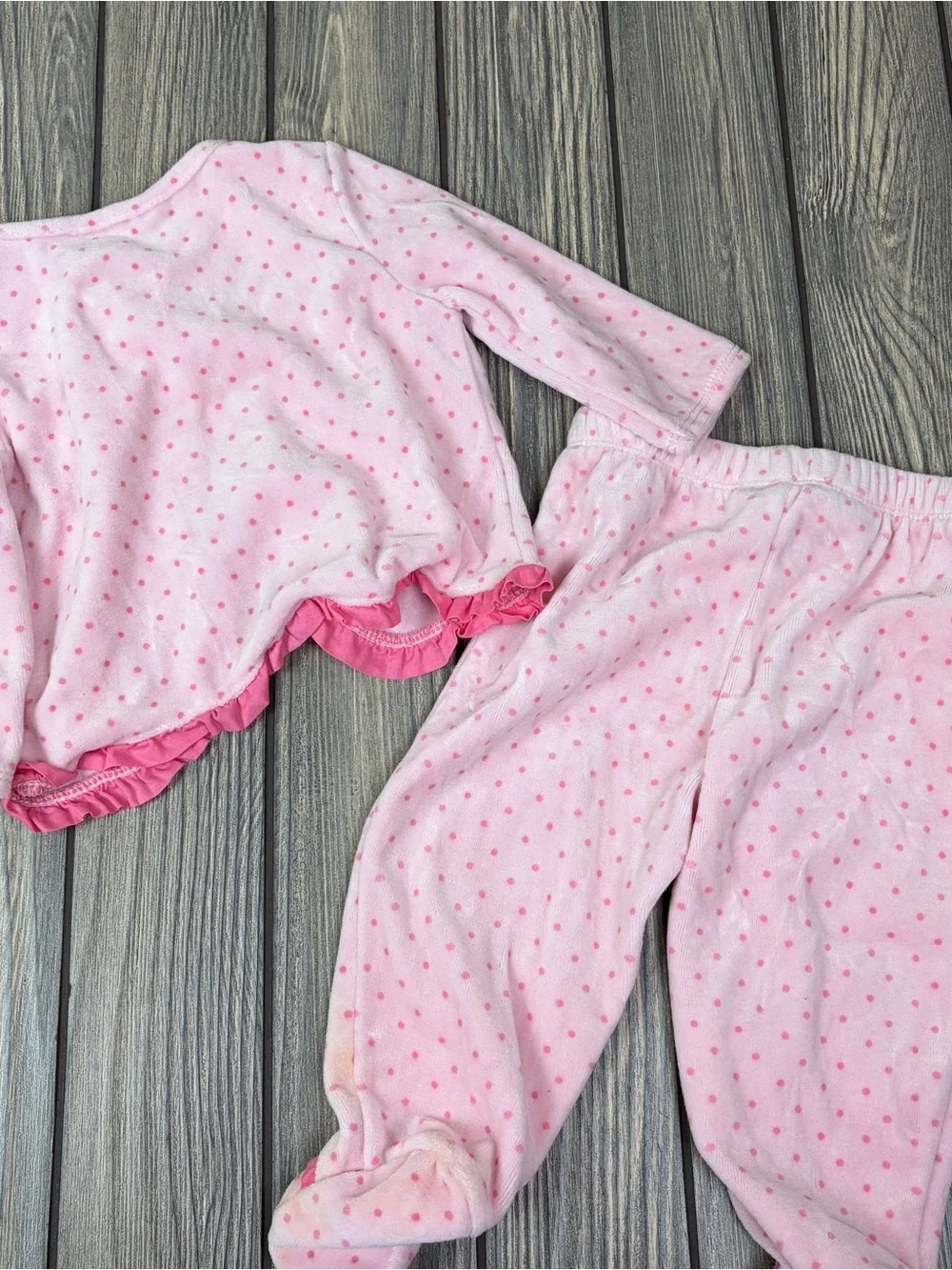 Vintage Y2K Babies R Us Pink Velvet Baby Set Sz 6 months